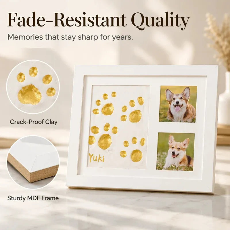 DIY Pet Paw Print Keepsake Frame Kit – Paw Impression & Photo Display
