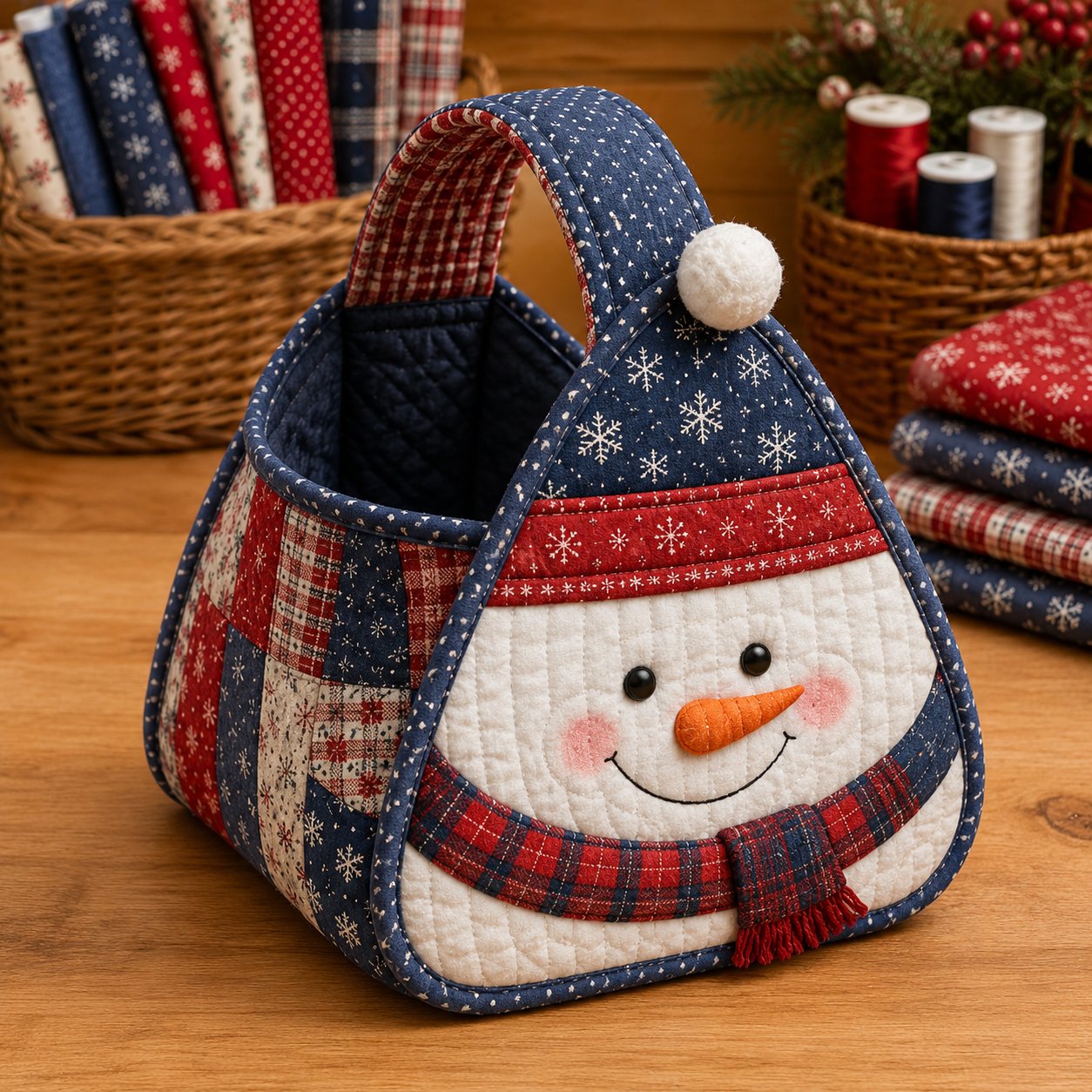 🎄 Christmas Character Quilted Carry Basket ✨