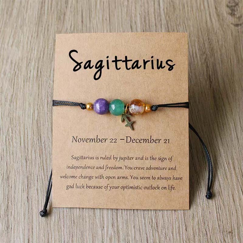 Hand-woven bracelet with twelve constellations
