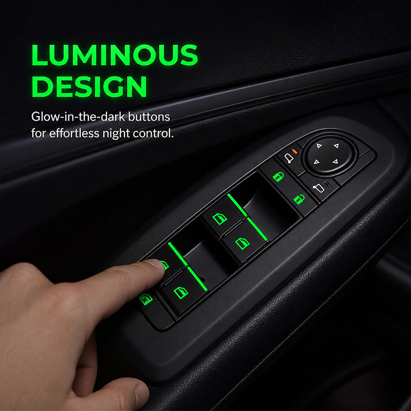 Car Window Lift Switch Luminous Stickers - Colorful Night Glow Warning Button Decal