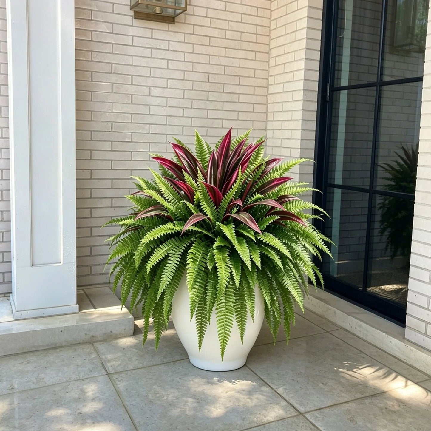 💥Summer Special🔥 UV-resistant artificial ferns & red dragon trees – Full, lush & colourfast!