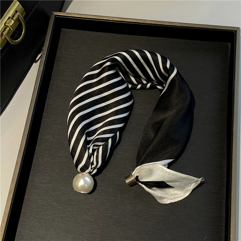 🤍 Pearl Scarf Necklace with Magnetic Clasp