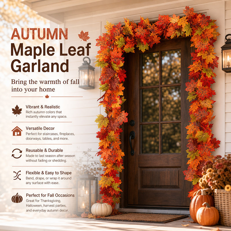 Autumn Maple Leaf Garland Decoration Set | Create a Warm Autumn Home Atmosphere