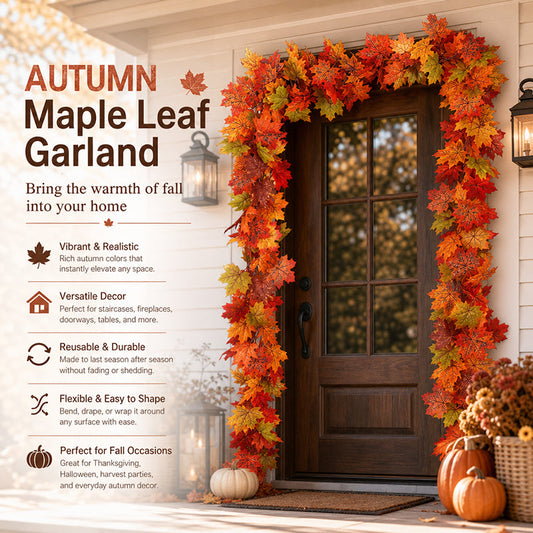 Autumn Maple Leaf Garland Decoration Set | Create a Warm Autumn Home Atmosphere