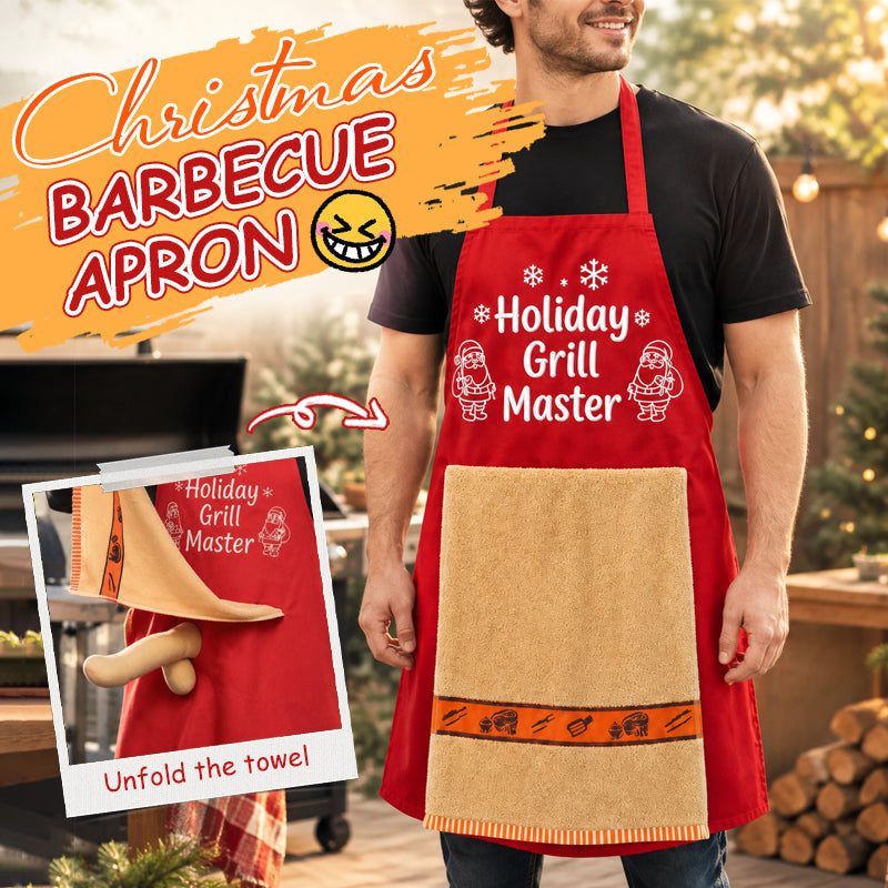 🎄🍖 Fun Christmas BBQ Apron