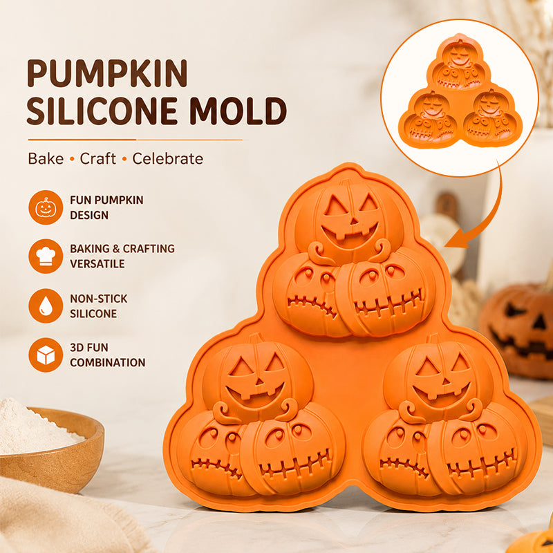 🎃 3-Cavity Halloween Pumpkin Mold