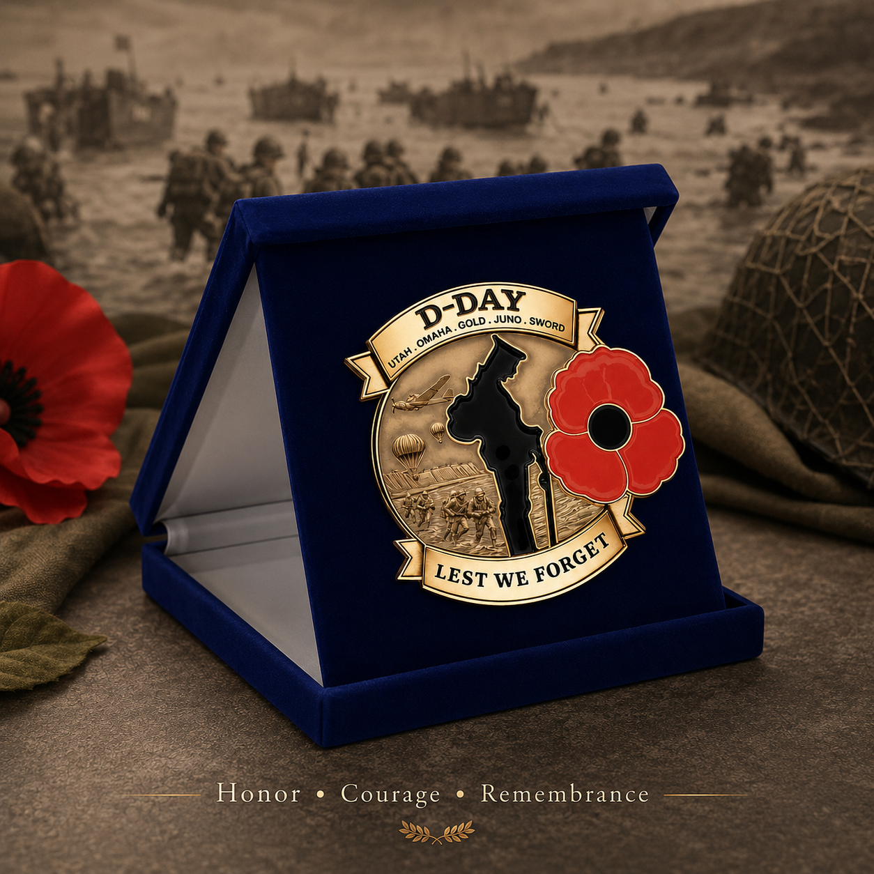 Honor Their Sacrifice 🌹 80th Anniversary Commemorative Brooch