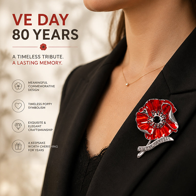 🌺 Red Enamel Poppy Brooch