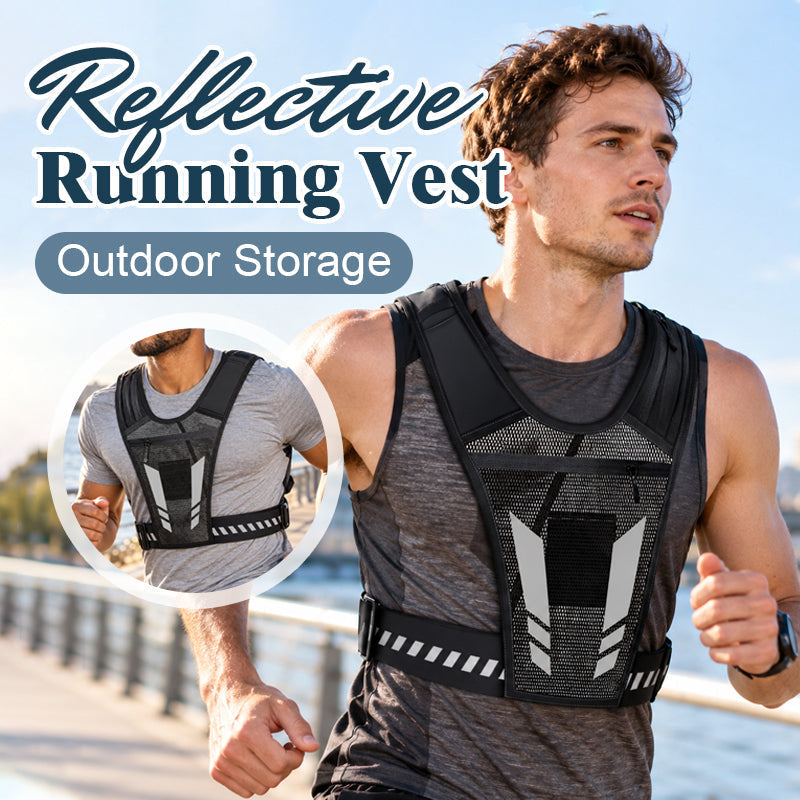 🏃Hands-Free Running Vest -- Water Bottle, Phone Storage & Reflective Safety