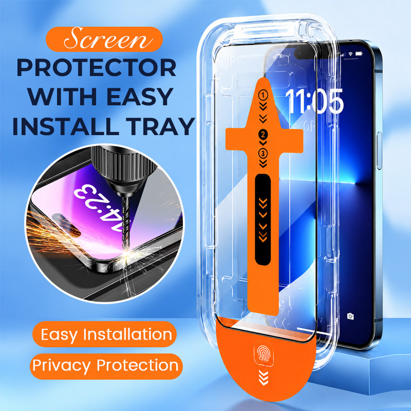Red Shimmer Privacy Tempered Glass Screen Protector for iPhone