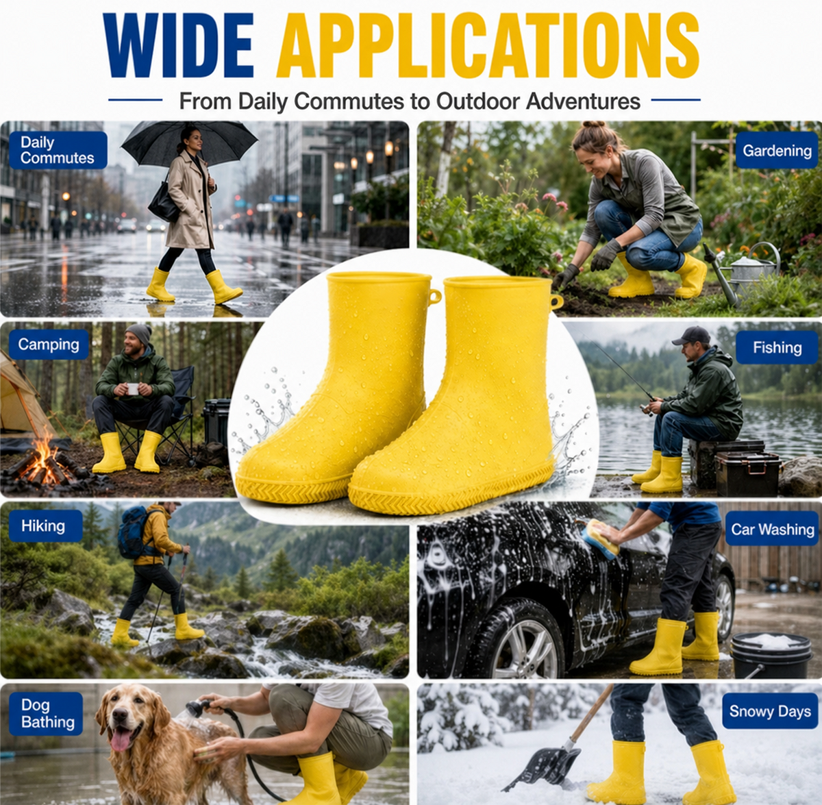 👟💧 Ultra-durable rain shoe covers — Waterproof, non-slip and foldable, for your outdoor adventures