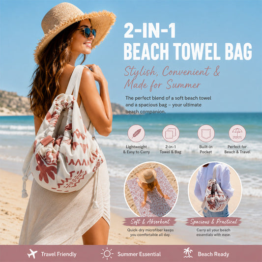 2-IN-1 Beach Towel Bag