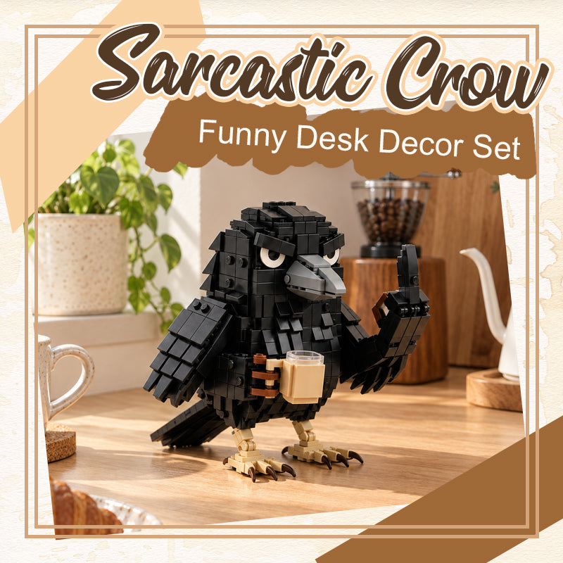 🐦‍⬛ Sarcastic Coffee Crow-- Building Block Set – Funny Do Not Disturb Desk Decor