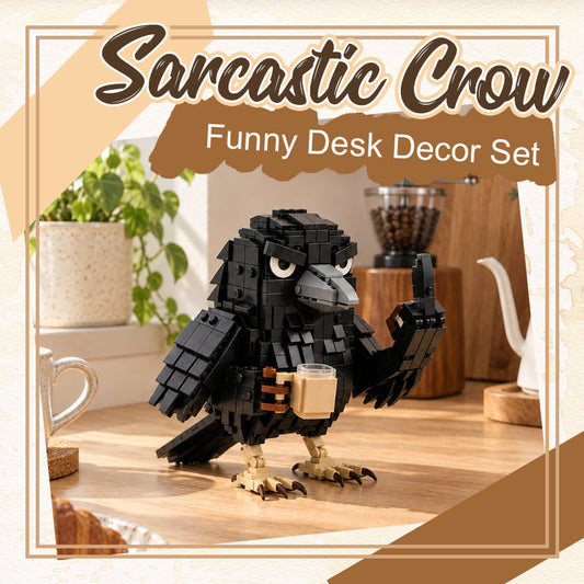 🐦‍⬛ Sarcastic Coffee Crow-- Building Block Set – Funny Do Not Disturb Desk Decor