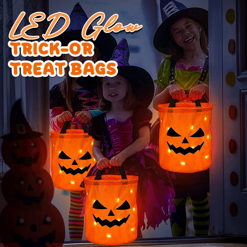 🎃 Light Up Halloween: LED Glow Trick-or-Treat Bags
