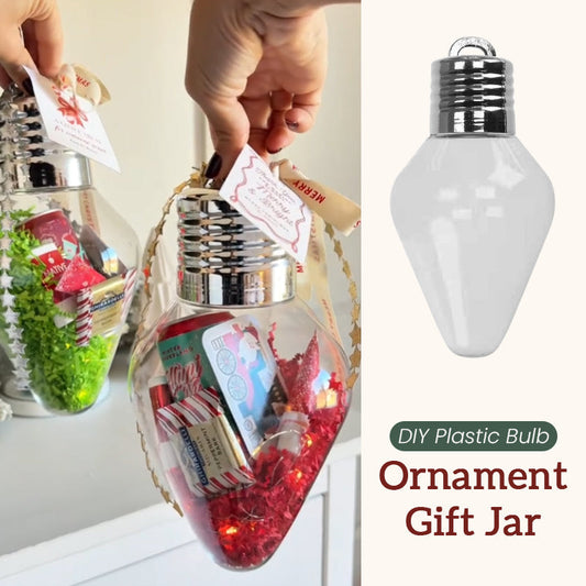 Christmas gift jar shaped like a light bulb