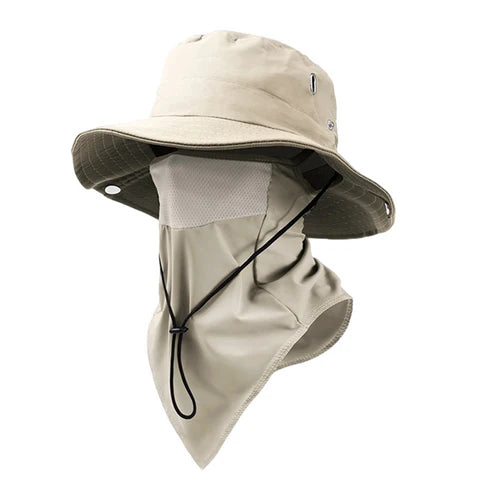 ☀️ Breathable fishing hat with a removable face mask