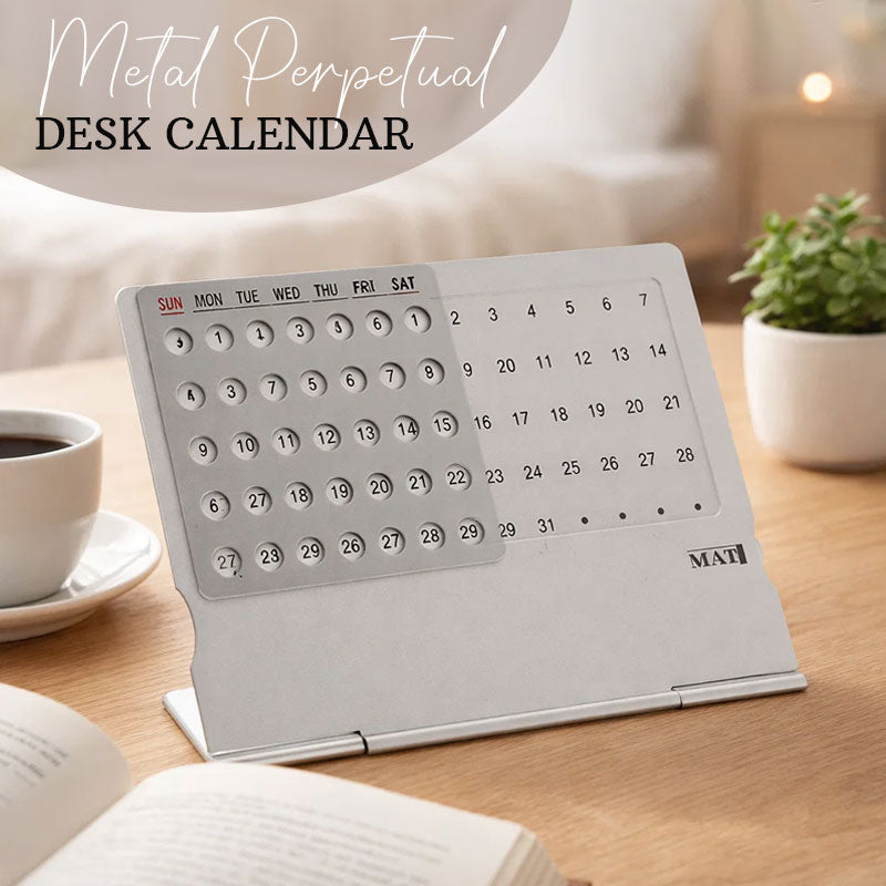 📅 Metal Perpetual Desk Calendar