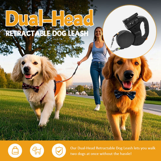 Dual-Head Retractable Dog Leash