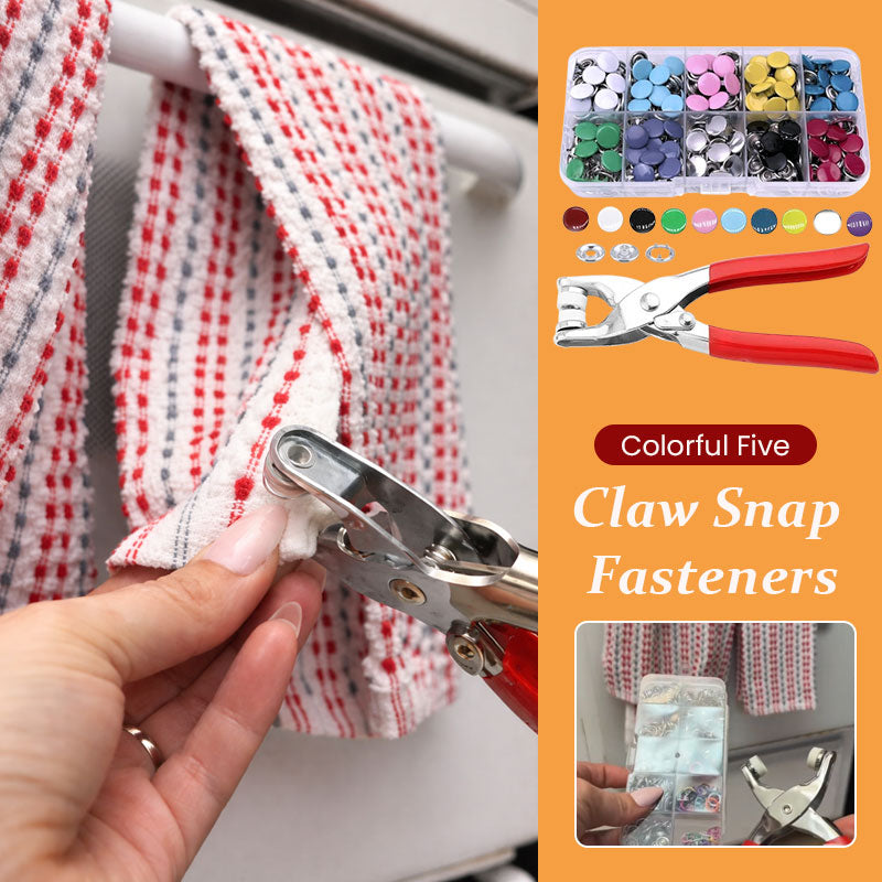 Colored Five-pronged Snap Fasteners