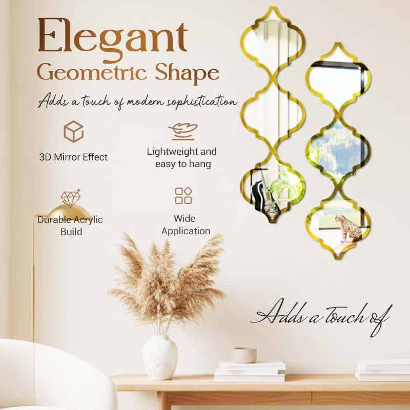 ⏰12PCS 3D Acrylic Mirror Rhombus Wall Stickers