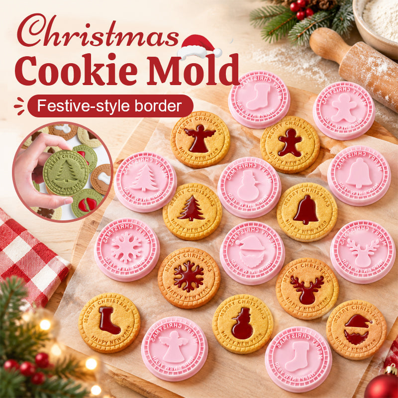 🎄🍪 Festive Christmas Cookie Cutter Set – 3D Holiday Baking Stamps for Reindeer, Snowflakes & More