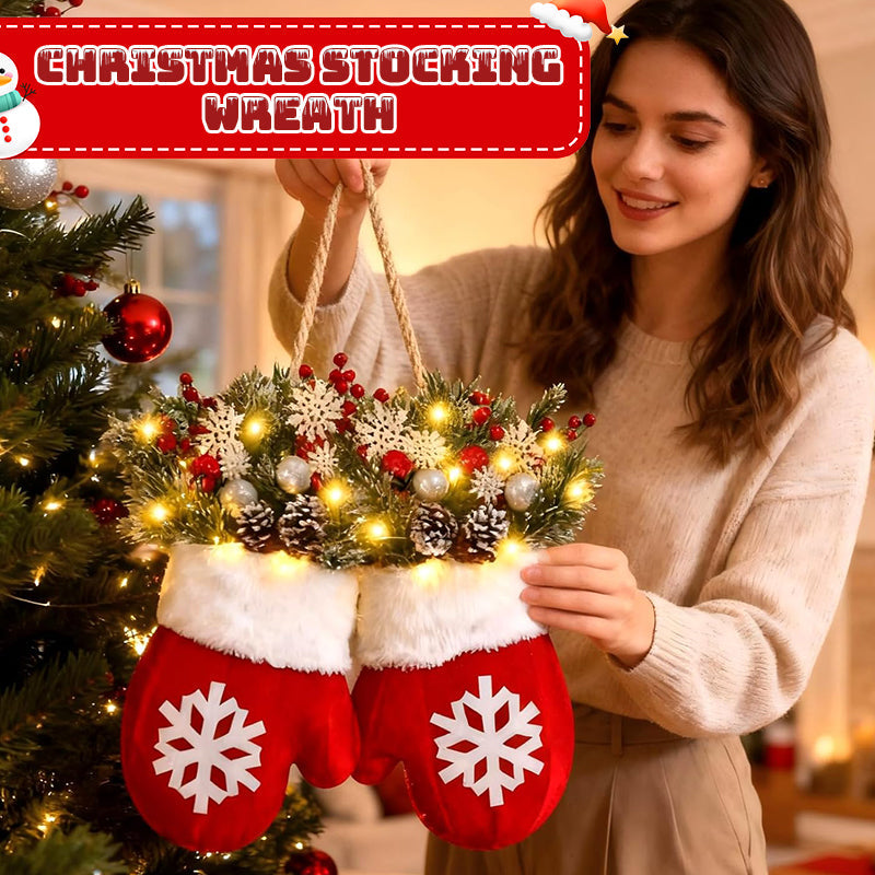 🎅 Sparkling Christmas Glove Wreath · Create a warm and cosy Christmas atmosphere