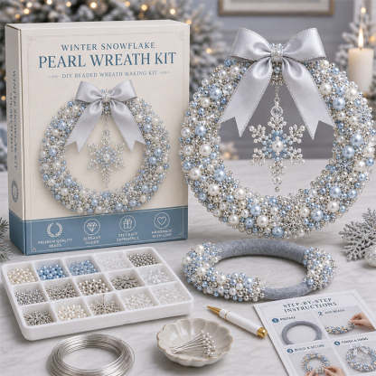 🔥Last Day BUY 3 GET 1 FREE⏳ Last Day 49% OFF – 🎄✨ DIY Christmas Pearl Wreath Kit – Handmade Beaded Holiday Door Décor 💎🎀