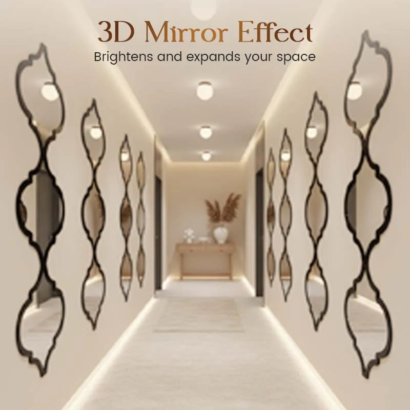 ⏰12PCS 3D Acrylic Mirror Rhombus Wall Stickers
