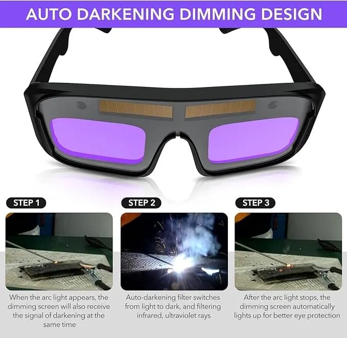 🎁✨Solar Auto-Darkening Welding Goggles – Eye Protection with Smart Light Control