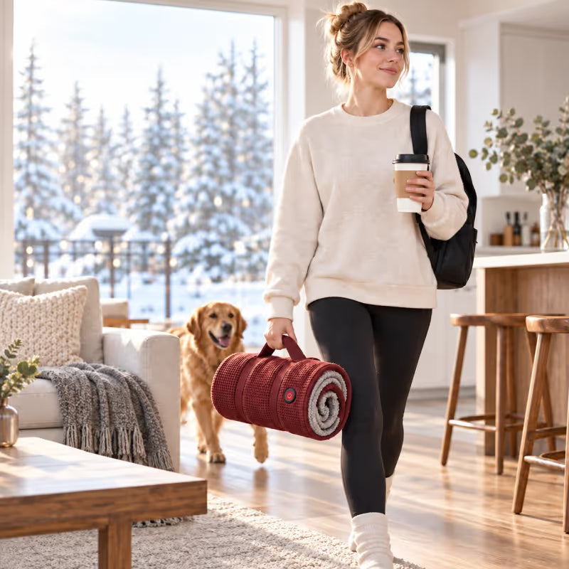 ♨️Wearable Heated Blanket ❄️ – Cozy Shawl with 3 Heat Levels & USB Power