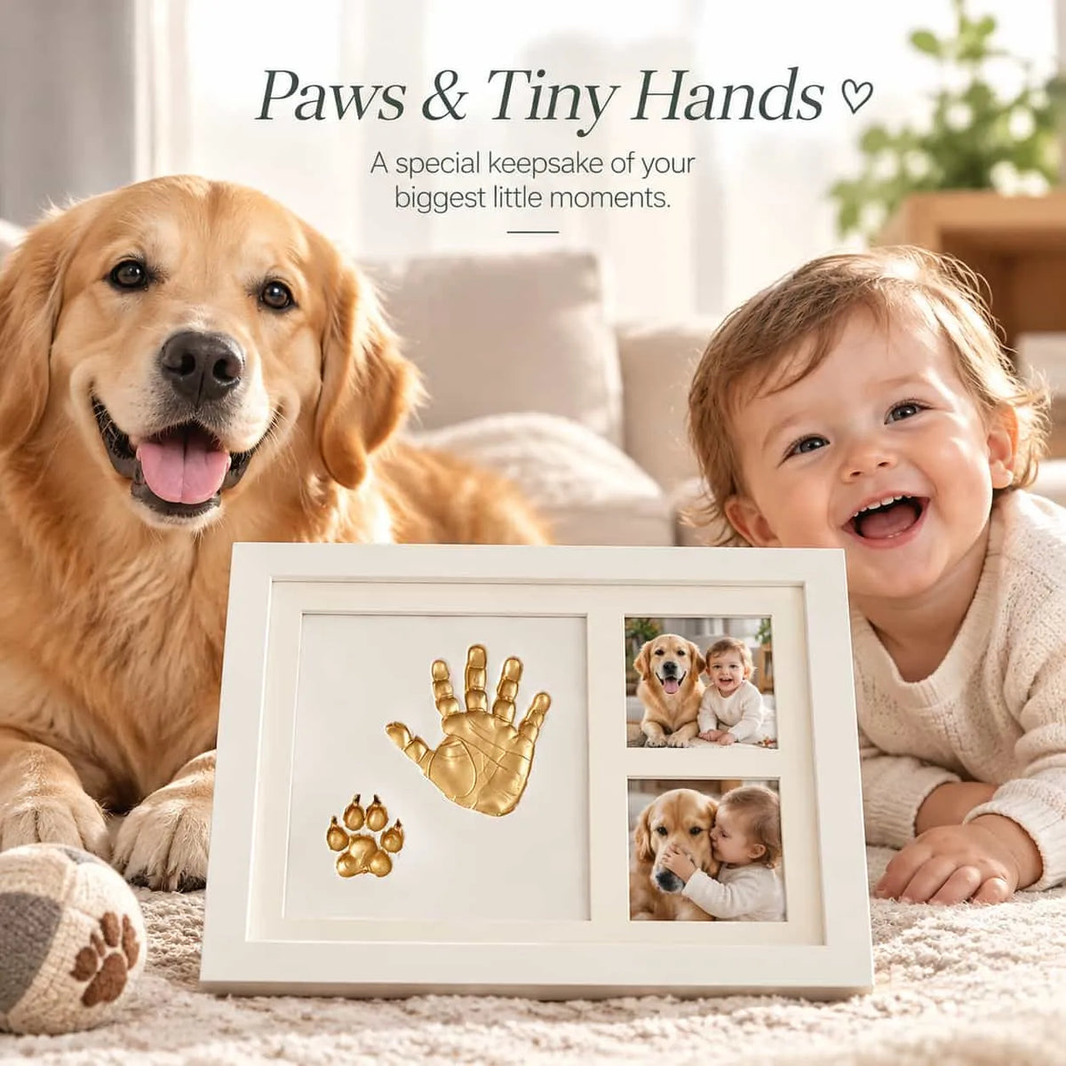 DIY Pet Paw Print Keepsake Frame Kit – Paw Impression & Photo Display