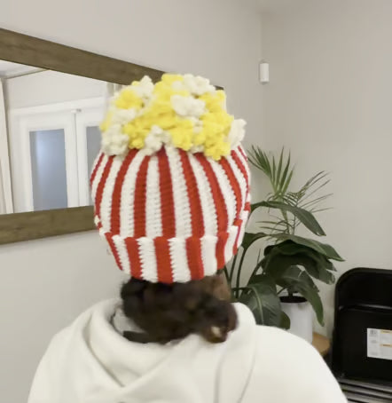 🍿✨Crochet Popcorn Hat: Your New Go-To Cozy Snack Vibe