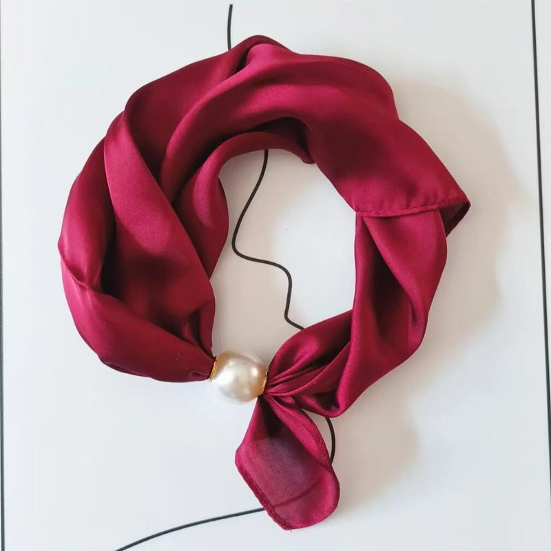 🤍 Pearl Scarf Necklace with Magnetic Clasp