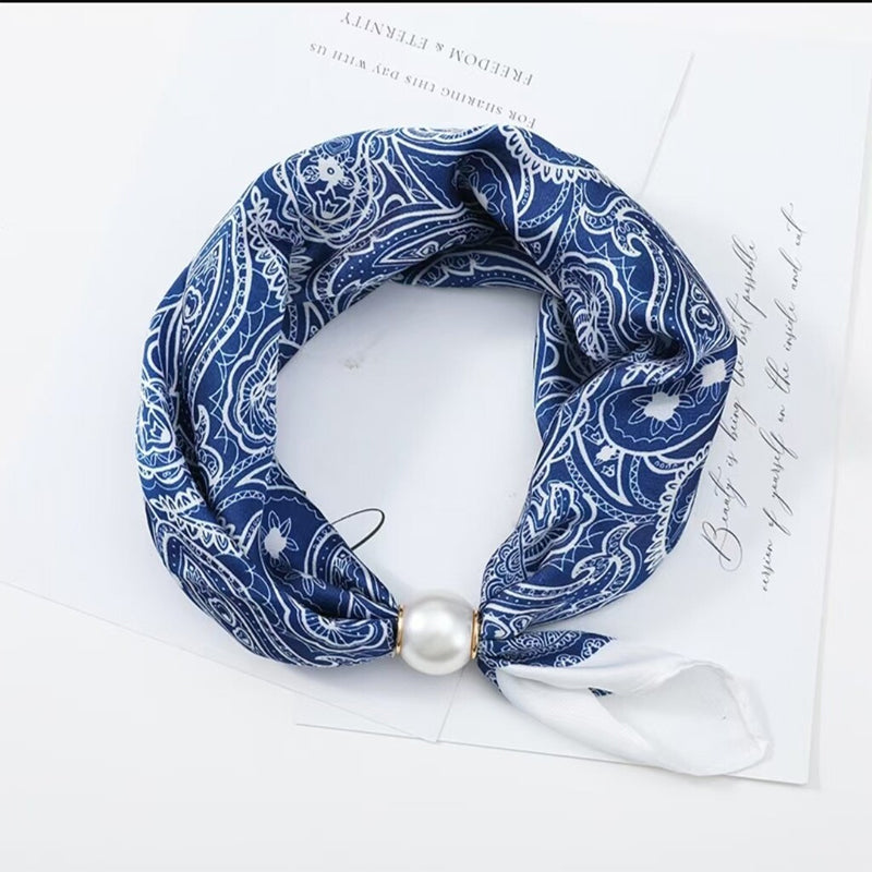 🤍 Pearl Scarf Necklace with Magnetic Clasp