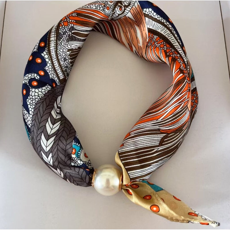 🤍 Pearl Scarf Necklace with Magnetic Clasp