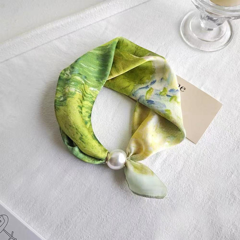 🤍 Pearl Scarf Necklace with Magnetic Clasp