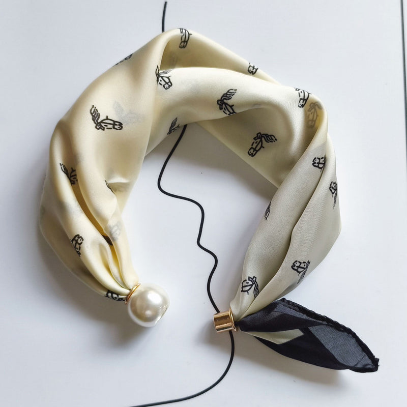 🤍 Pearl Scarf Necklace with Magnetic Clasp