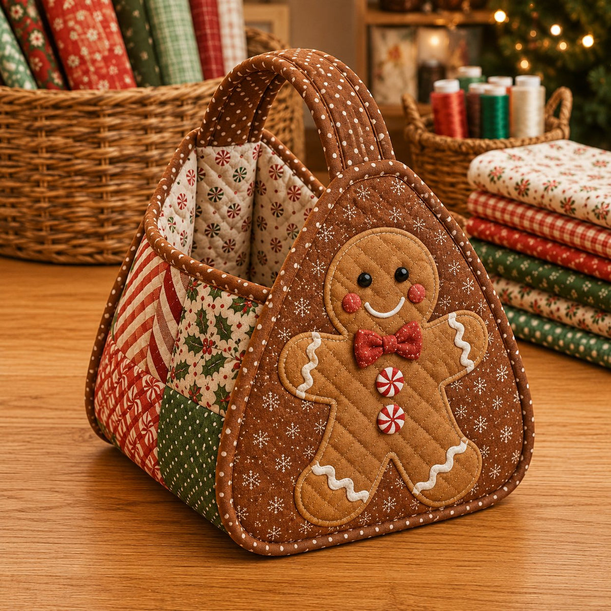 🎄 Christmas Character Quilted Carry Basket ✨