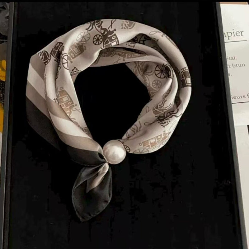 🤍 Pearl Scarf Necklace with Magnetic Clasp