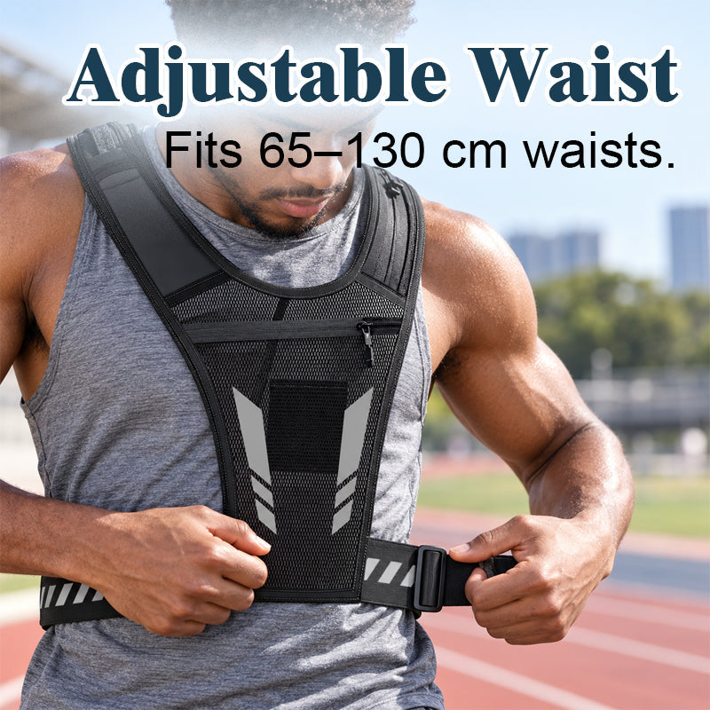 🏃Hands-Free Running Vest -- Water Bottle, Phone Storage & Reflective Safety