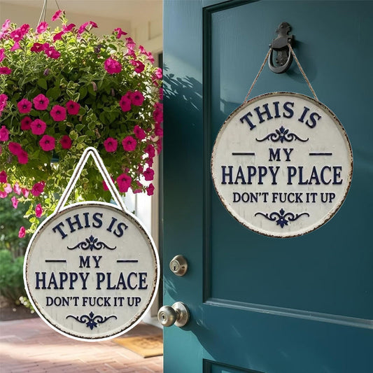 📢LAST DAY SALE 50% OFF✨HAPPY PLACE – VINTAGE STATEMENT METAL SIGN