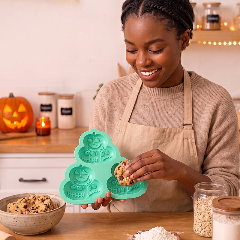 🎃 3-Cavity Halloween Pumpkin Mold