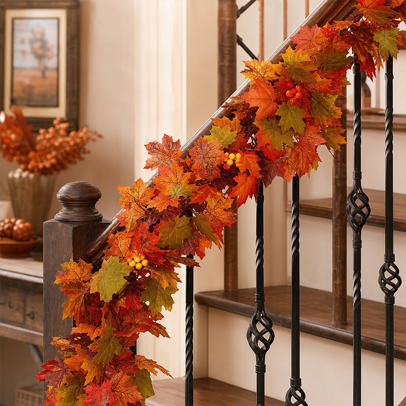 Autumn Maple Leaf Garland Decoration Set | Create a Warm Autumn Home Atmosphere