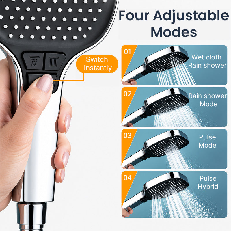 Square Air-Boosted Waterfall Handheld Shower Head 🚿