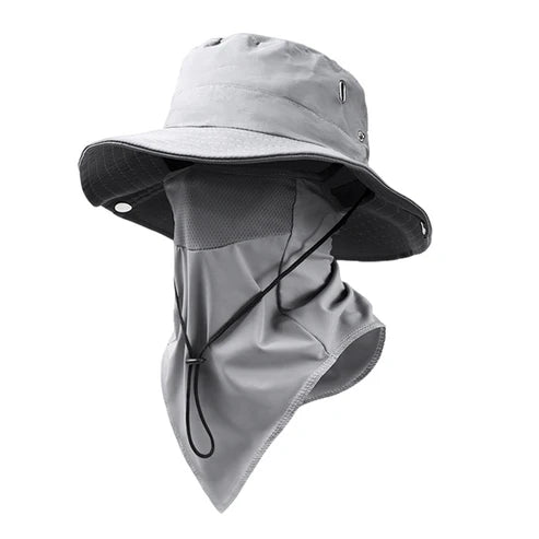 ☀️ Breathable fishing hat with a removable face mask