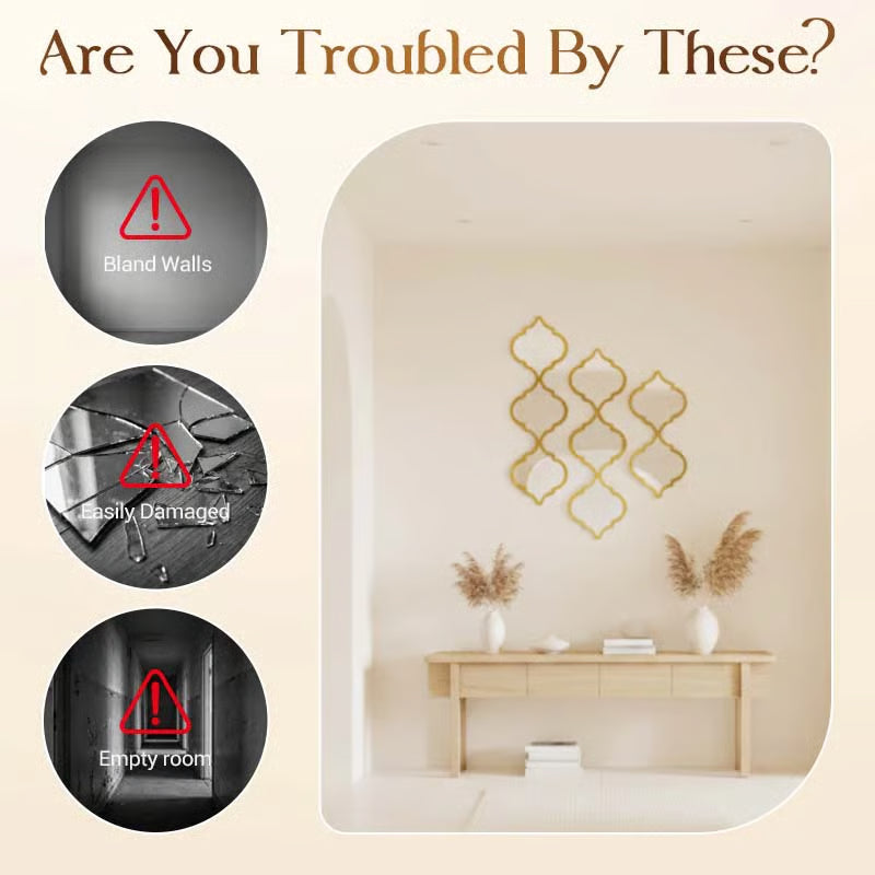 ⏰12PCS 3D Acrylic Mirror Rhombus Wall Stickers