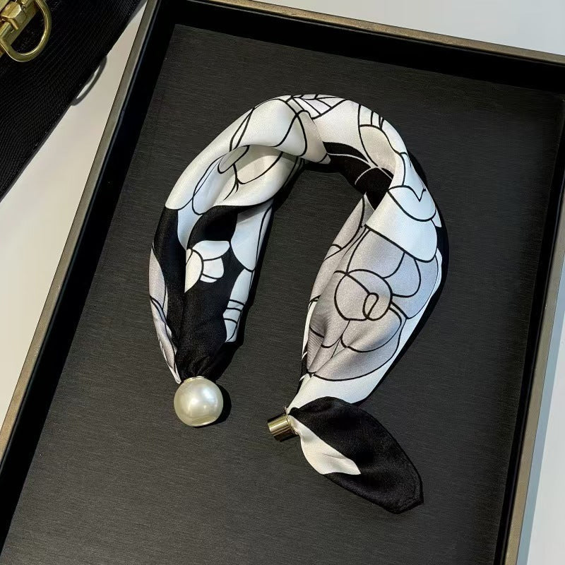 🤍 Pearl Scarf Necklace with Magnetic Clasp