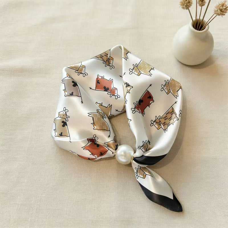 🤍 Pearl Scarf Necklace with Magnetic Clasp