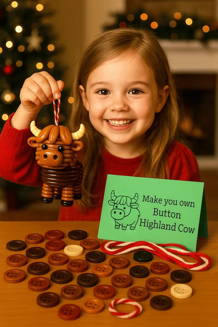 🔥50% OFF - DIY Button Highland Animal Cow Craft Kit